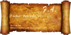 Fedor Adrián névjegykártya